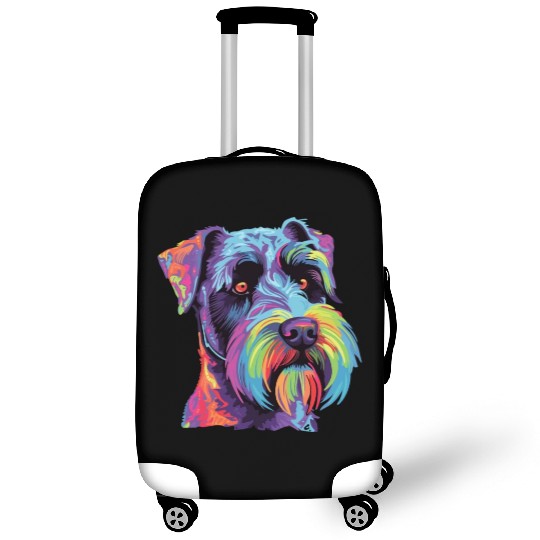 Watercolor Colorful Standard Schnauzer Luggage Covers