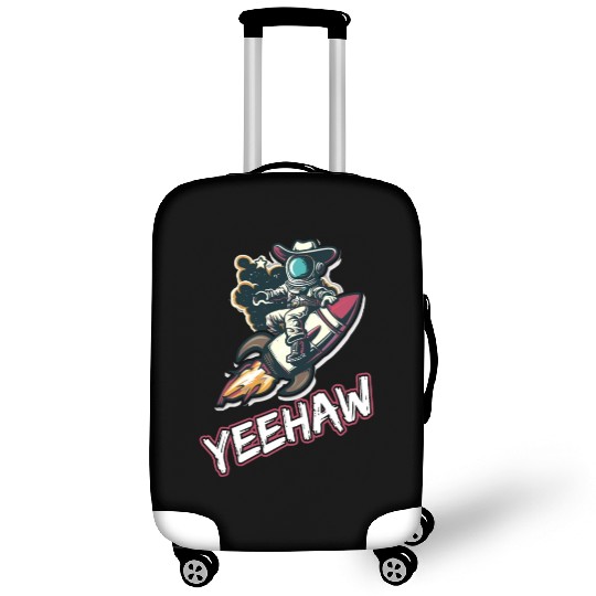 Space Cowboy Riding a Rocket with Yeehaw Slogan Luggage Covers