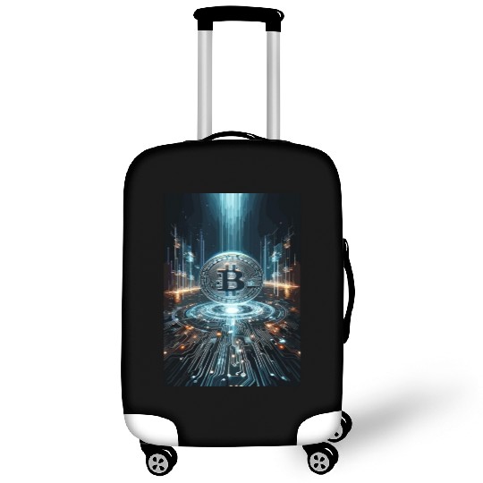 Cyber Bitcoin Vortex - Futuristic Design Luggage Covers