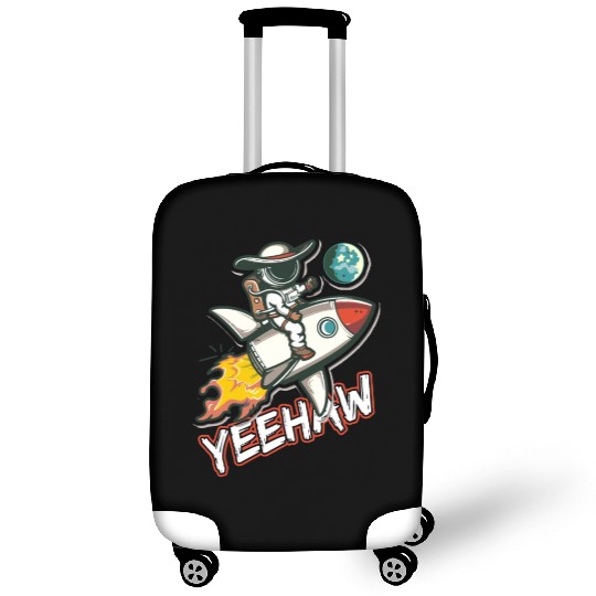 Space Cowboy Riding a Rocket with Yeehaw Slogan Luggage Covers