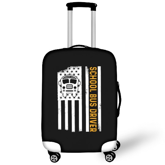 School Bus Driver American Flag School Bus Driver Luggage Covers