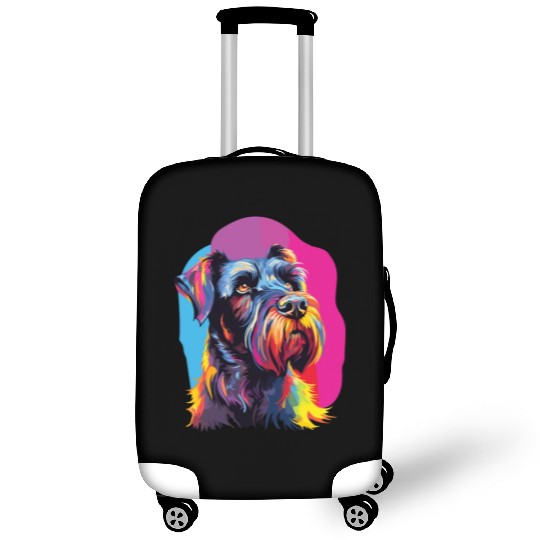 Watercolor Colorful Giant Schnauzer Luggage Covers