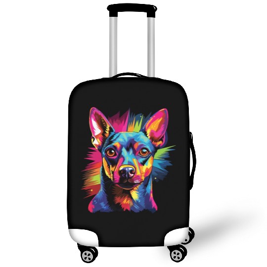 Watercolor Colorful Miniature Pinscher Luggage Covers