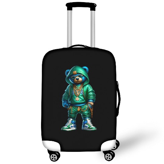 Hustle Anarchy green royal bear Luggage Covers