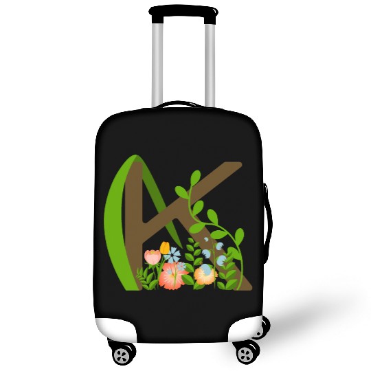 Capital letter K monogram and wildflowers Luggage Covers