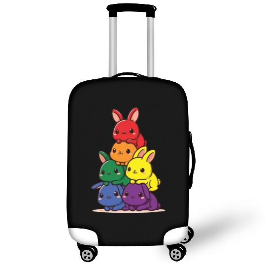 Bunnies Rainbow Flag Pride Month Cute Bunnies Luggage Covers