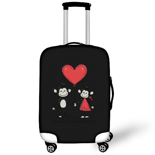 Monkey Lovers Stick Figure Couple Luggage Covers