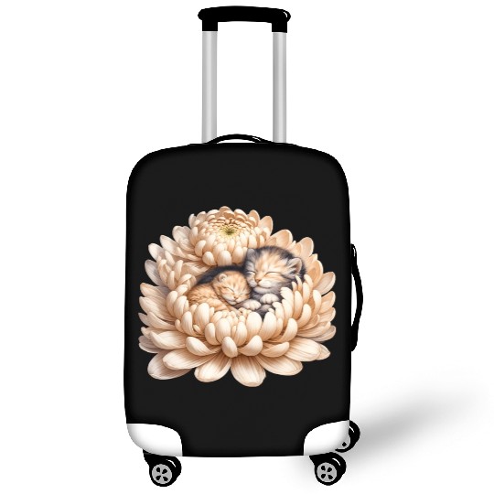 Kittens Sleeping In Flower Luggage Covers