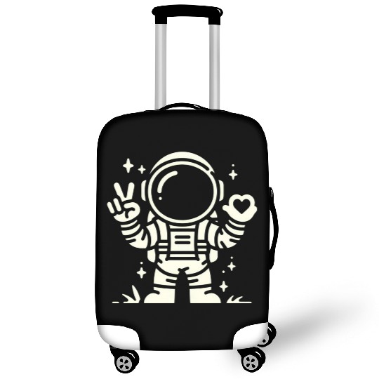 White Astronaut is sending love (Dark Recommend) Luggage Covers