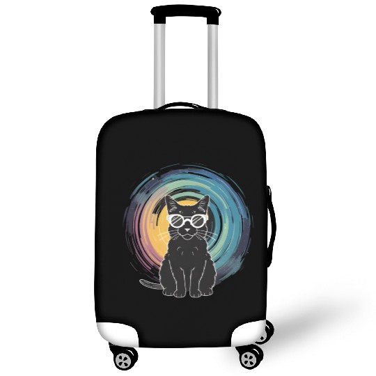 Solar Eclipse 2024 Cat Wearing Glasses Luggage Covers