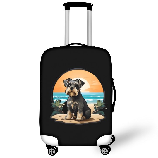 A miniature schnauzer dog in the beach Luggage Covers