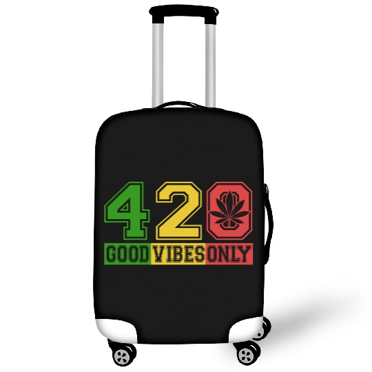 Witty 420 GoodVibes Herb Weed Marijuana Design Luggage Covers