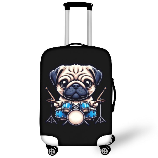 Cool Pug Drummer Puppy Beats Design Luggage Covers