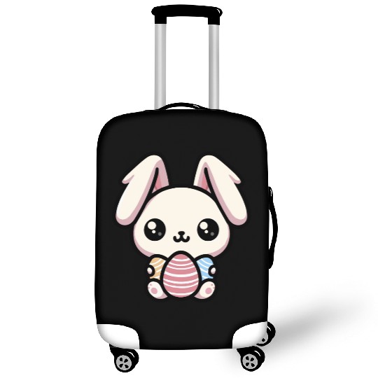 Cute Kawaii chibi Easter Bunny With Eggs Luggage Covers