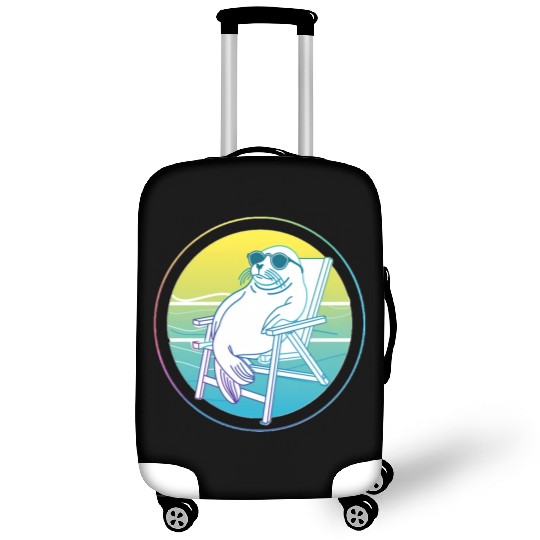 Neon Seal in Beach Chair Luggage Covers