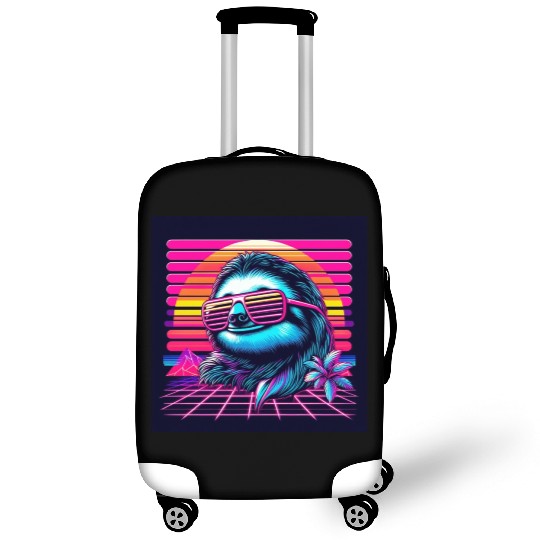 Synthwave Retro 80's Sloth Luggage Covers