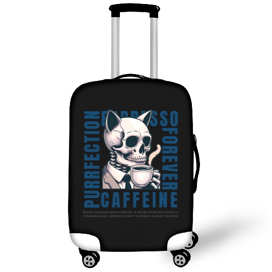 Cat Skull Caffeine Connoisseur - Eternal Coffee Luggage Covers