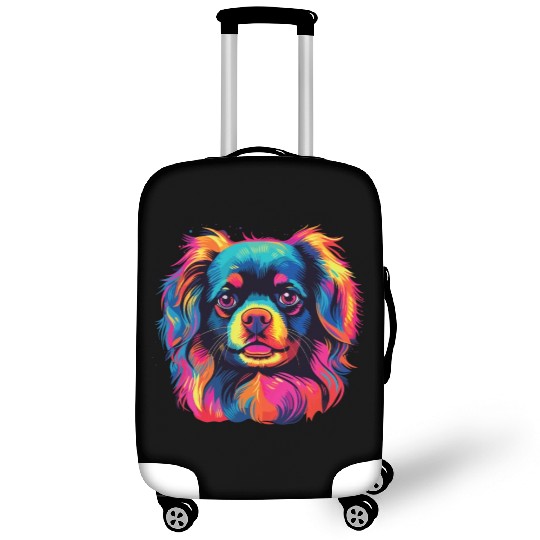 Watercolor Colorful Tibetan Spaniel Luggage Covers