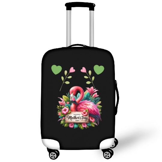 Happy Mothers Day Pink Baby Flamingo Luggage Covers