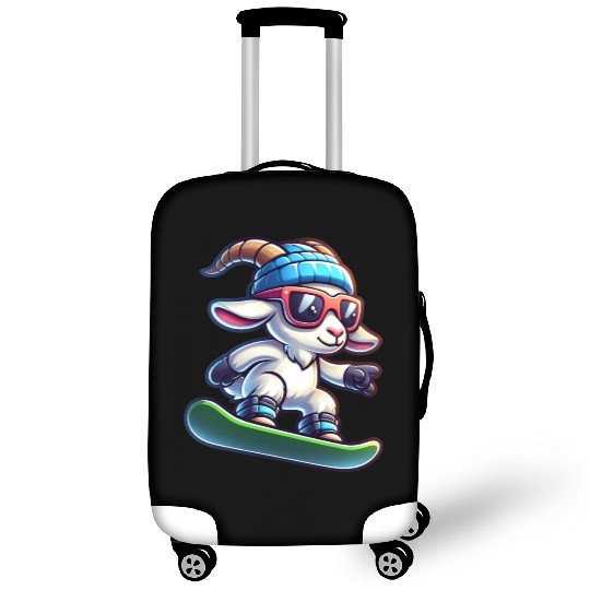Snowboarder Goat Winter Adventure Luggage Covers