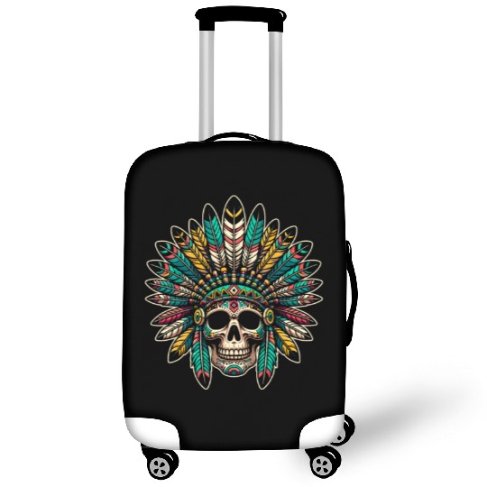 Indigenous Native American Skull Head Luggage Covers