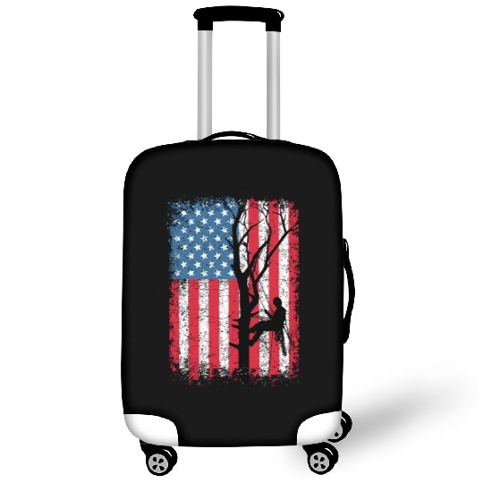 American Flag Arborist Gift For Men Cool Tree Love Luggage Covers