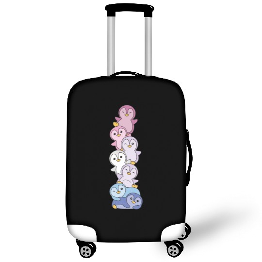 Bigender Flag Pride Lgbtq Cute Penguin Luggage Covers