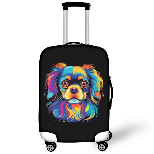 Watercolor Colorful Tibetan Spaniel Luggage Covers