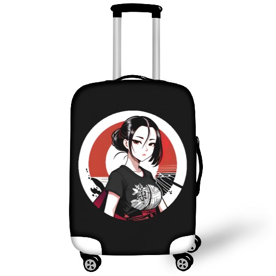 İllustration of asian girl Luggage Covers