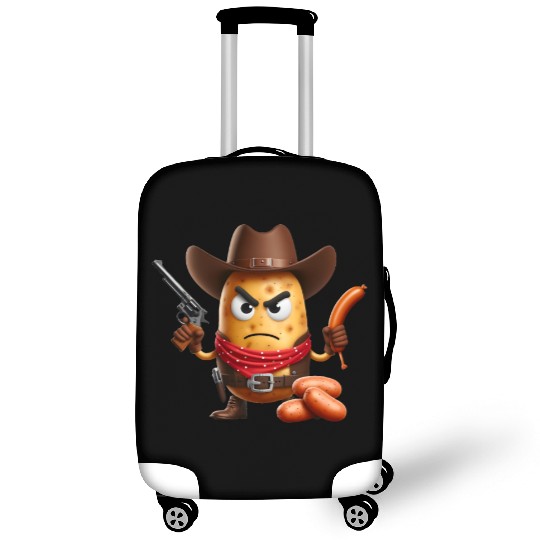 Cowboy potato with sausage gun Luggage Covers