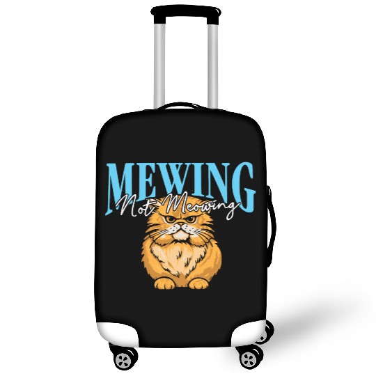 Mewing Not Meowing Funny Cat Meme Jawline Luggage Covers