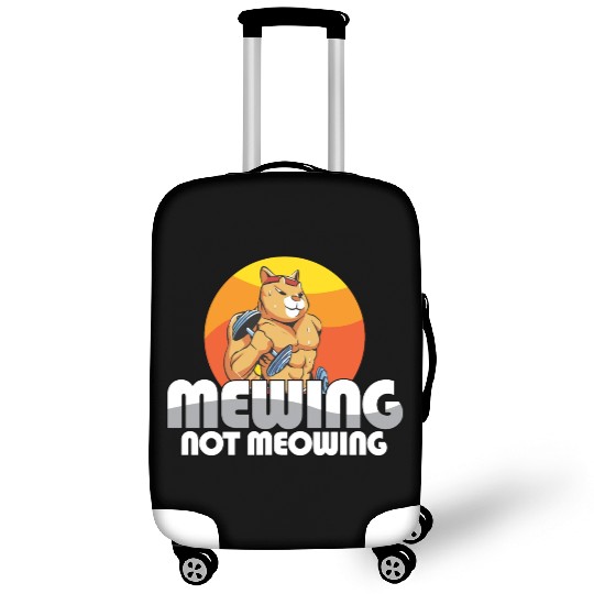 Funny Cat Meme Mewing Not Meowing Jawline Luggage Covers
