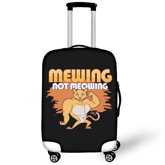 Mewing Not Meowing Funny Cat Meme Jawline Luggage Covers