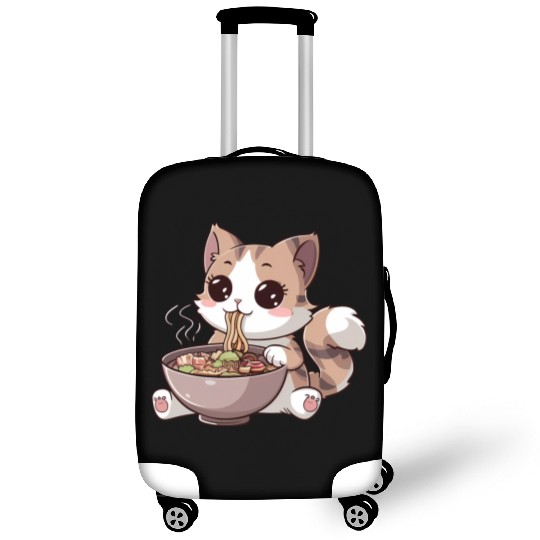 Kawaii Cat Eating Ramen Luggage Covers