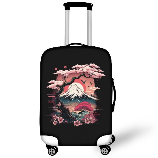 Japanese Sakura Garden Geisha Mount Fuji Cherry Luggage Covers