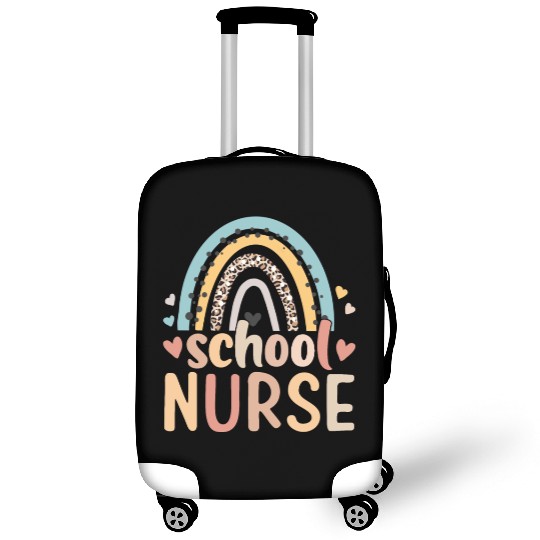 Rainbow Leopard Print School Nurse Back To School Luggage Covers