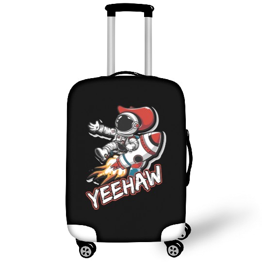 Space Cowboy Riding a Rocket with Yeehaw Slogan Luggage Covers