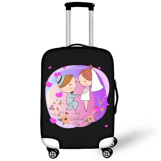 Funny Cute Bride Happy Kawaii In Wedding Day Love Luggage Covers