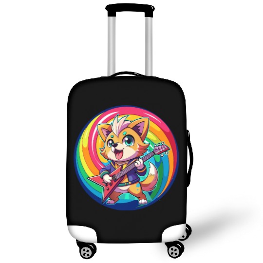 Electro Pup Jam: Rainbow Riff Luggage Covers