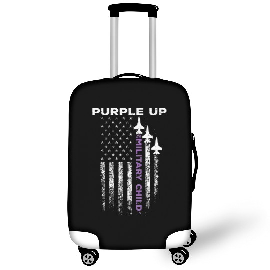 Purple Up For Military Kids Force US Flag Luggage Covers