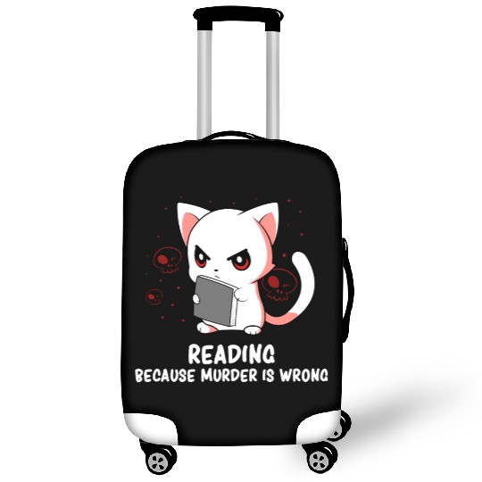Reading - Reading Cat - Dark Humor - Reading Book Luggage Covers