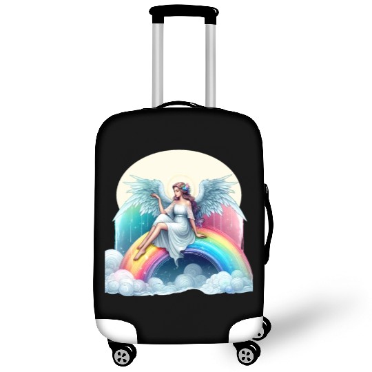 Angel on rainbow Luggage Covers