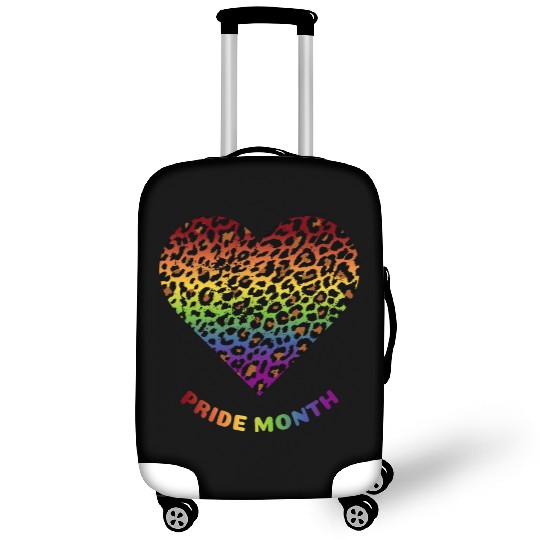 LGBTQ+Pride Month Rainbow Heart Leopard pattern Luggage Covers
