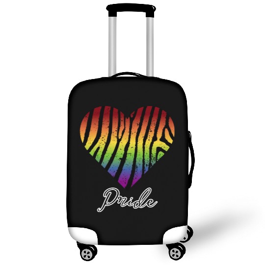LGBTQ+Pride Rainbow heart-pattern tiger leather Luggage Covers