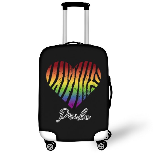 LGBTQ+Pride Rainbow heart-pattern tiger leather Luggage Covers
