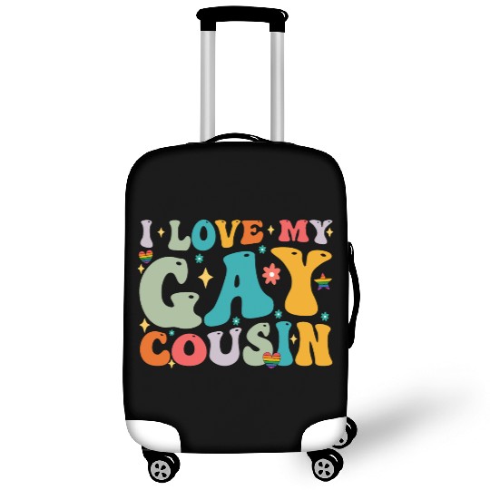 I Love My Gay Cousin Family LGBTQ Pride Groovy Luggage Covers