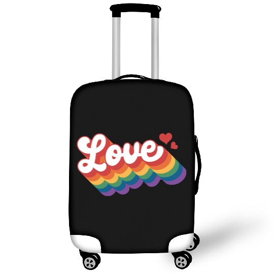 Love with hearts Pride Rainbow Flag Luggage Covers