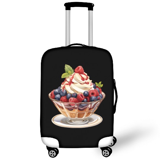 Fruity Raspberries and Blueberries Parfait Sundae Luggage Covers