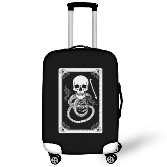 Skull Tarot Card Reader Astrology Occult Luggage Covers