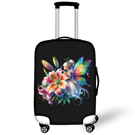 Tiger Lily Fairy Floral Fantasy Watercolor Luggage Covers
